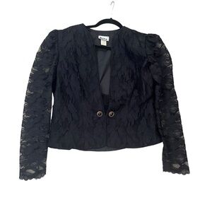Vintage 1980's Patra Lace Puff Sleeve Blazer Size Women's 12